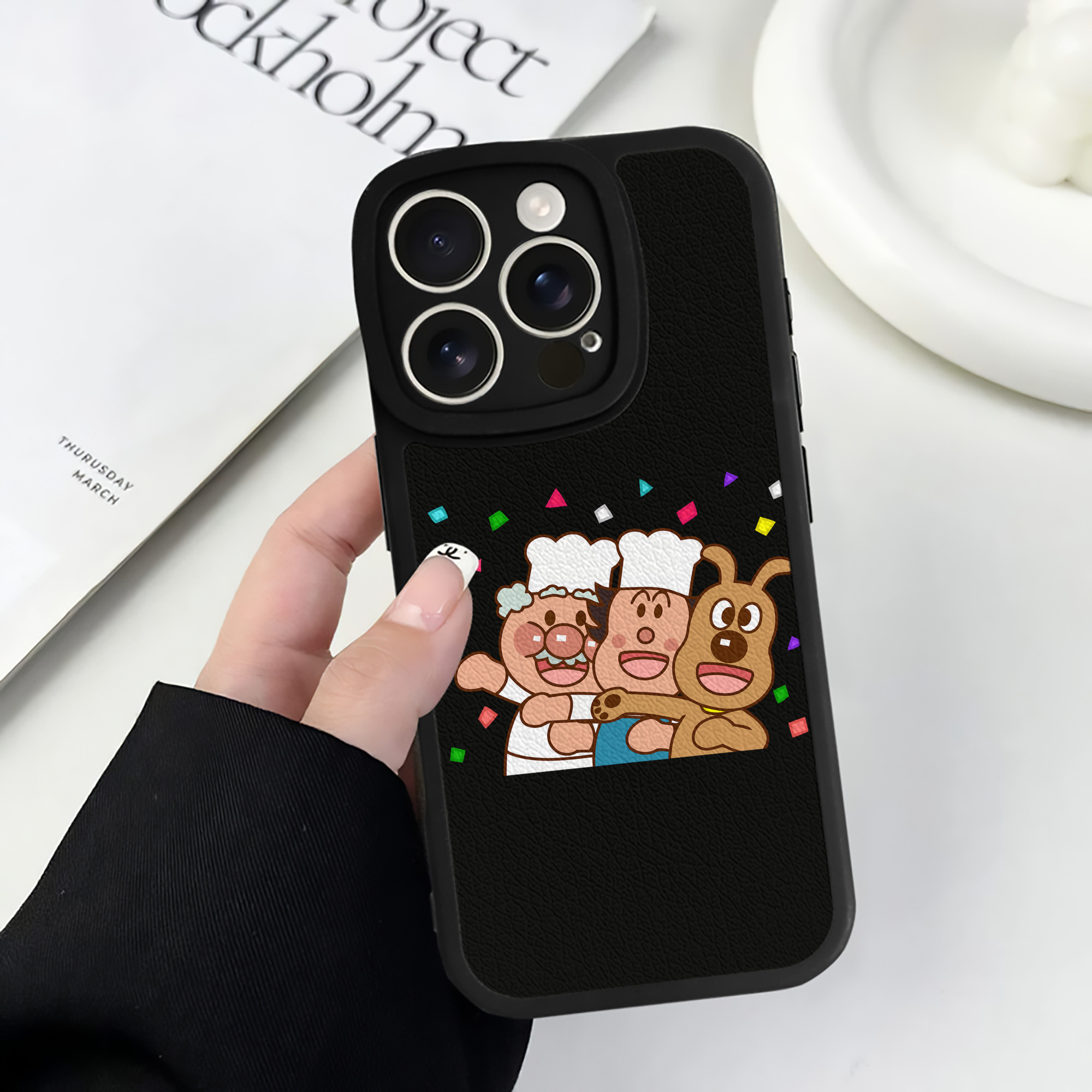 （画像用） アンパンマン Anpanman 【iPhone 16シリーズ対応】シリコンスマホケース（レザー調） 材質：シリコン
